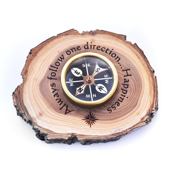 Wood Compass Holder - OpenHaus Gifts