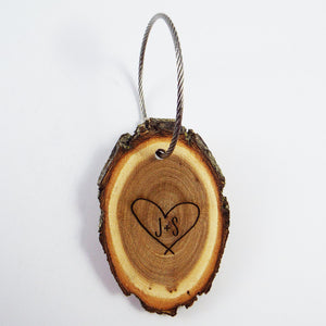 Carved Initials Key Chain, Names carved in Tree , Couple's Gift, Wedding Gift,  Fifth Anniversary Gift, Boyfriend and Girlfriend - OpenHaus Gifts