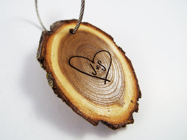Carved Initials Key Chain, Names carved in Tree , Couple's Gift, Wedding Gift,  Fifth Anniversary Gift, Boyfriend and Girlfriend - OpenHaus Gifts