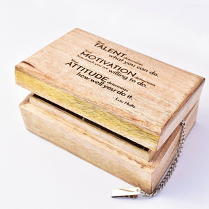 Personalized Wood Box, Rustic Quote Box, Custom Wooden Boxes, Lou Holtz Quote, Inspirational Quotes, Motivational Quotes, Inspirational Box - OpenHaus Gifts