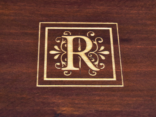 Personalized Box, Wood Box For Him, Monogram Wood Box, Gift For Him, Dark Wood Box, Wooden Storage Box, Wood Keepsake, Father's Day Gift - OpenHaus Gifts