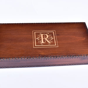 Personalized Box, Wood Box For Him, Monogram Wood Box, Gift For Him, Dark Wood Box, Wooden Storage Box, Wood Keepsake, Father's Day Gift - OpenHaus Gifts
