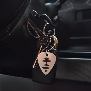 Sound Wave Guitar Pick key chain, Personalized Sound Wave, Engraved Guitar Pick Key Ring, Musician Gift, Artist Gift, Steel Guitar Pick - OpenHaus Gifts