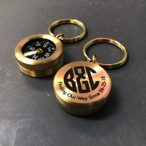 Personalized Compass Keychain - OpenHaus Gifts and Engraving