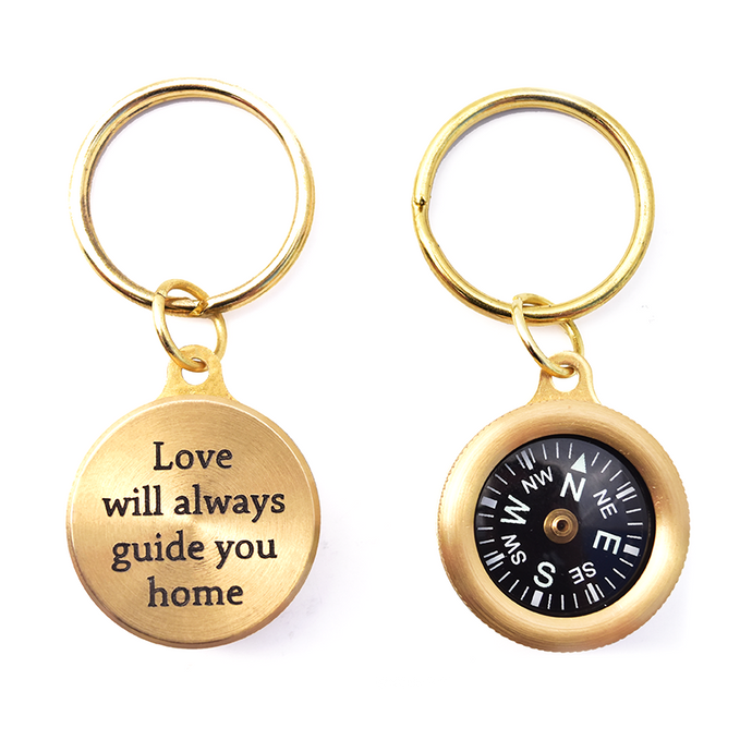 Personalized Compass Keychain - OpenHaus Gifts