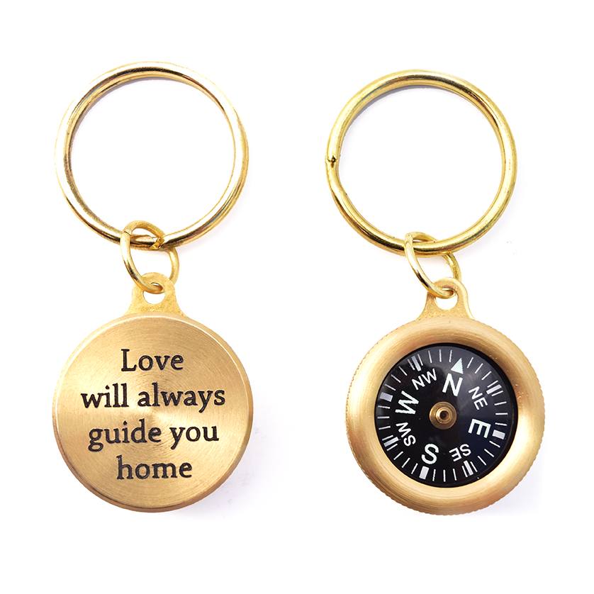 Coordinate Compass Key chain - Gift for an Traveler - OpenHaus Gifts