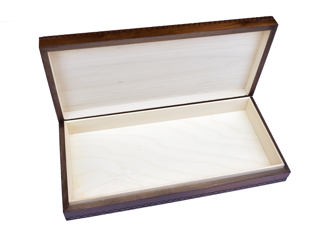 Wooden box discount open