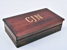 Dark Rectangular Box, Monogram Wood Box, Personalized box, Engraved Dark Box, Hinged Lid Box, Gifts for Him, Wood Storage, Decorative Box - OpenHaus Gifts