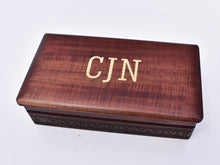 Dark Rectangular Box, Monogram Wood Box, Personalized box, Engraved Dark Box, Hinged Lid Box, Gifts for Him, Wood Storage, Decorative Box - OpenHaus Gifts