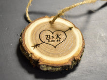 Personalized Wood Ornament, Wood Slice, House Warming Gift, Carved Wood Initials, Engraved Ornament, Anniversary Gift, Wedding Gift, Rustic - OpenHaus Gifts