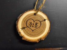 Personalized Wood Ornament, Wood Slice, House Warming Gift, Carved Wood Initials, Engraved Ornament, Anniversary Gift, Wedding Gift, Rustic - OpenHaus Gifts